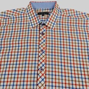 Jared Lang Dress Shirt Mens XL Plaid Long Sleeve Button Up